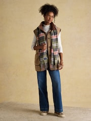 Joules Langtree Green/Pink Large Unisex Scarf - Image 2 of 5