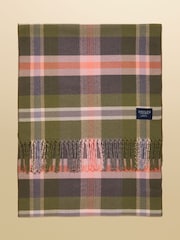 Joules Langtree Green/Pink Large Unisex Scarf - Image 4 of 5