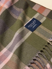 Joules Langtree Green/Pink Large Unisex Scarf - Image 5 of 5
