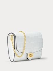 Lauren Ralph Lauren – Adair – Clutch aus Krokoleder mit Kette in Weiß - Bild 3 von 8