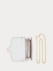 Lauren Ralph Lauren – Adair – Clutch aus Krokoleder mit Kette in Weiß - Bild 4 von 8