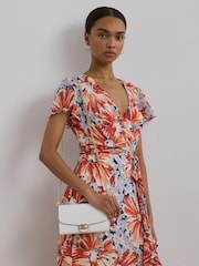 Lauren Ralph Lauren – Adair – Clutch aus Krokoleder mit Kette in Weiß - Bild 7 von 8