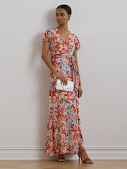 Lauren Ralph Lauren – Adair – Clutch aus Krokoleder mit Kette in Weiß - Bild 8 von 8