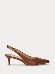 rjava - Lauren Ralph Lauren Lolah Burnished Leather Slingback lahki športni copati - Slika 1 iz 5