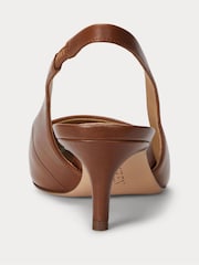 rjava - Lauren Ralph Lauren Lolah Burnished Leather Slingback lahki športni copati - Slika 4 iz 5