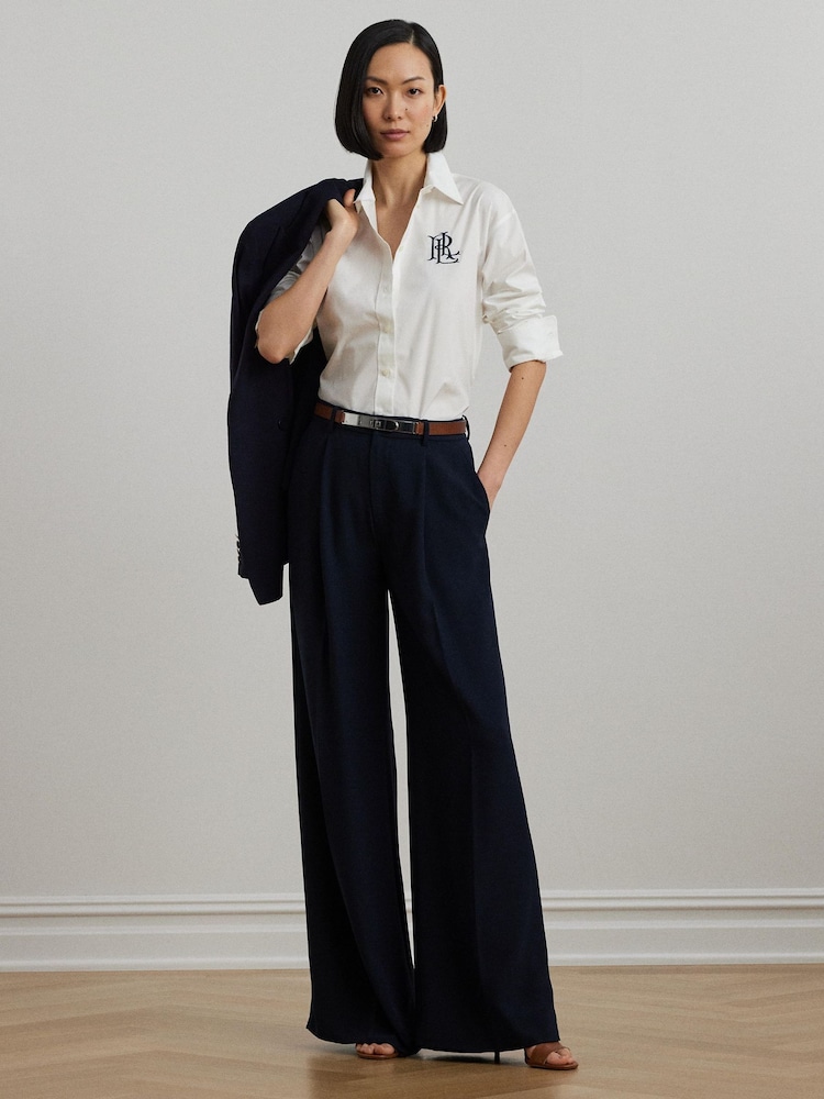 Lauren Ralph Lauren Kotta Large Logo Button Relaxed Fit Shirt - Image 3 of 6