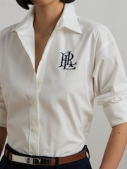Lauren Ralph Lauren Kotta Large Logo Button Relaxed Fit Shirt - Image 5 of 6