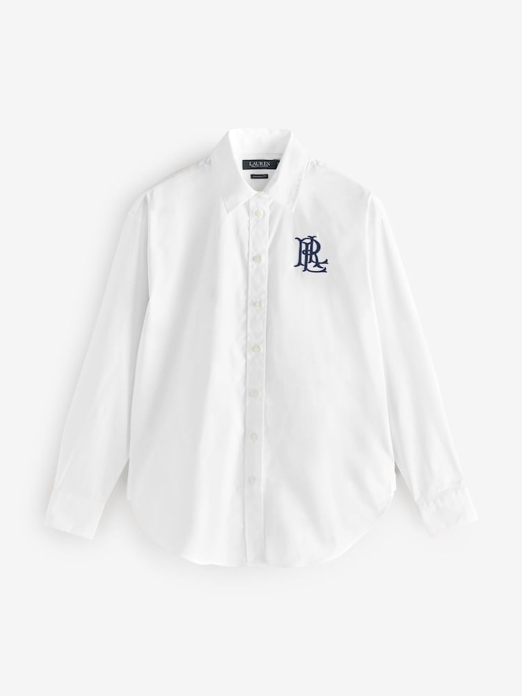 Lauren Ralph Lauren Kotta Large Logo Button Relaxed Fit Shirt - Image 6 of 6