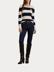 Lauren Ralph Lauren Montiva Stripe Cable Knit 100% Cotton Jumper - Image 7 of 9