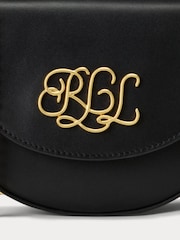 Lauren Ralph Lauren Embellished Logo Flap Crossbody Leather Saddle Bag - Image 7 of 7