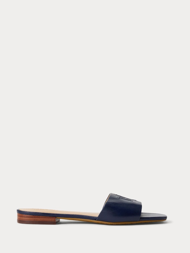 Lauren Ralph Lauren Everley Logo Nappa Leather Slide Sandals - Image 2 of 4
