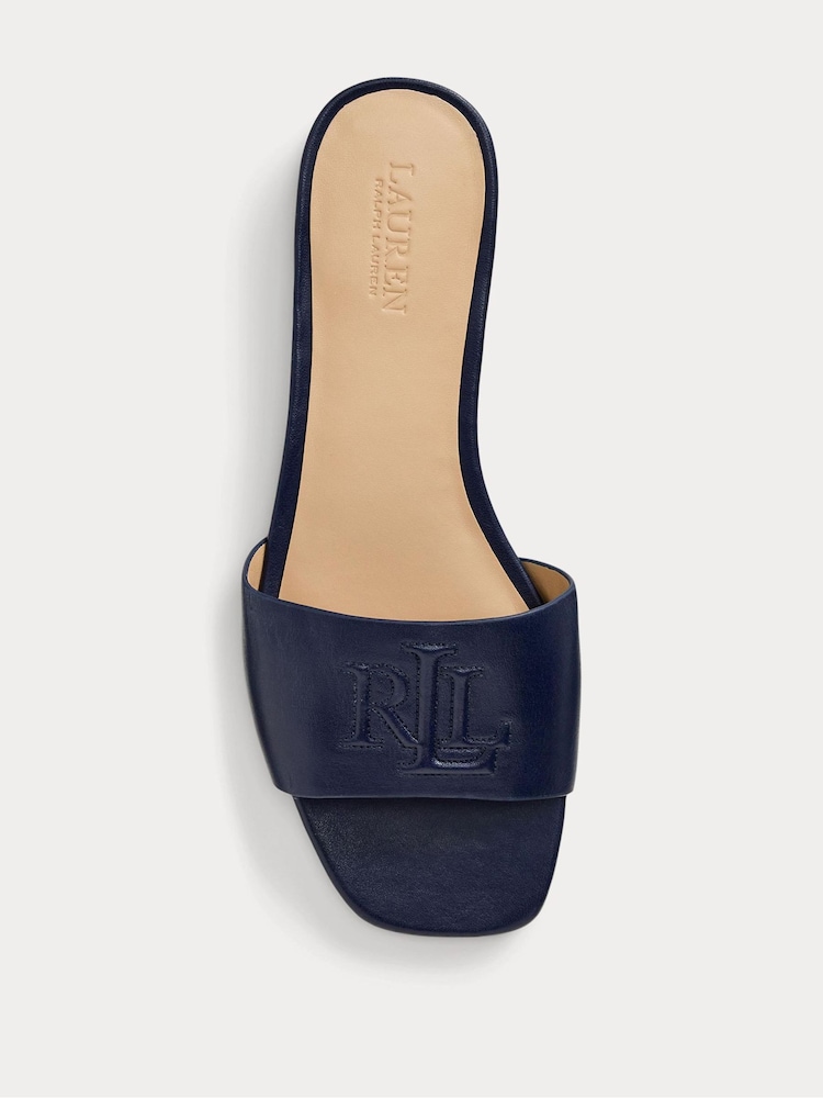 Lauren Ralph Lauren Everley Logo Nappa Leather Slide Sandals - Image 4 of 4