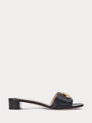Lauren Ralph Lauren Fay Logo Nappa Leather Heel Slider Sandals - Image 2 of 4