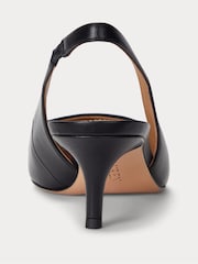 črna - Lauren Ralph Lauren Lolah Burnished Leather Slingback lahki športni copati - Slika 4 iz 6