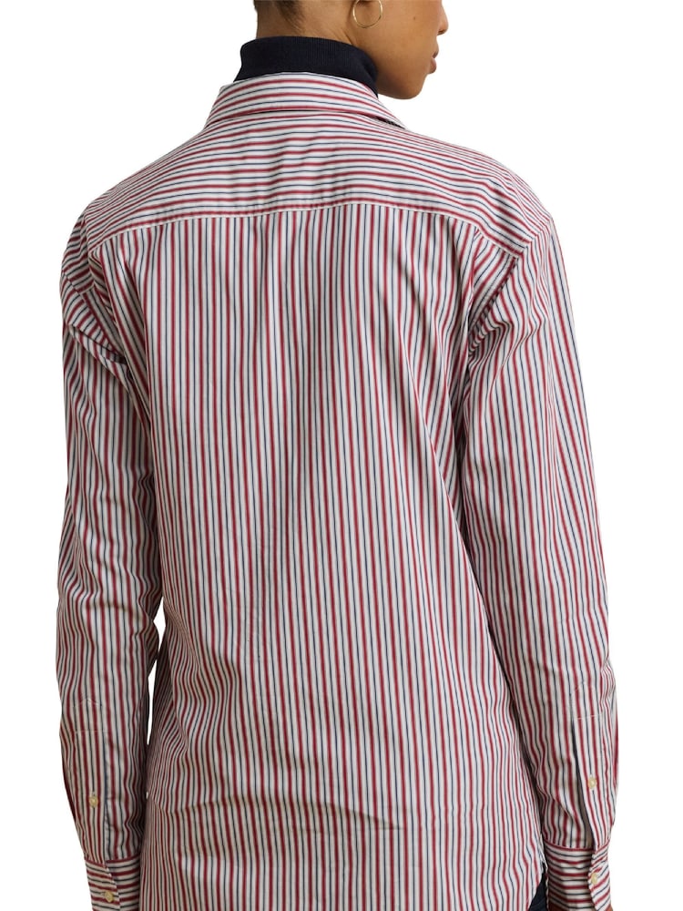 Lauren Ralph Lauren Kotta Striped Relaxed Fit Embroidered Logo Shirt - Image 3 of 8