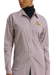 Lauren Ralph Lauren Kotta Striped Relaxed Fit Embroidered Logo Shirt - Image 4 of 8