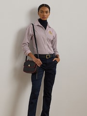 Lauren Ralph Lauren Kotta Striped Relaxed Fit Embroidered Logo Shirt - Image 5 of 8