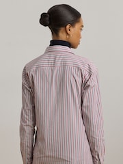 Lauren Ralph Lauren Kotta Striped Relaxed Fit Embroidered Logo Shirt - Image 6 of 8