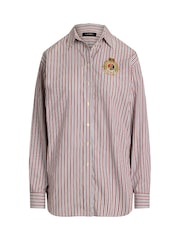 Lauren Ralph Lauren Kotta Striped Relaxed Fit Embroidered Logo Shirt - Image 8 of 8