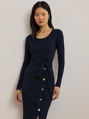 Lauren Ralph Lauren Parissa Belted Knit Midi Dress - Image 3 of 5