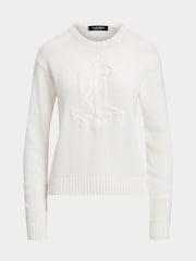 Lauren Ralph Lauren Riednee Tonal Anchor-Logo Knit Jumper - Image 5 of 5