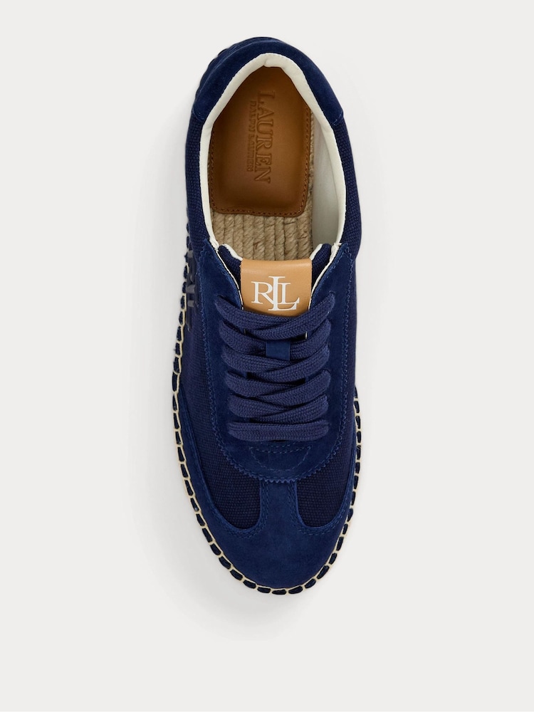 Lauren Ralph Lauren Luize Canvas Suede Trainers - Image 2 of 4