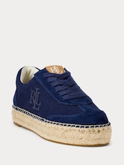 Lauren Ralph Lauren Luize Canvas Suede Trainers - Image 3 of 4