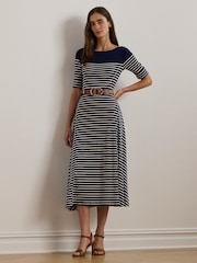 Lauren Ralph Lauren Striped Cotton Midi Dress - Image 1 of 9