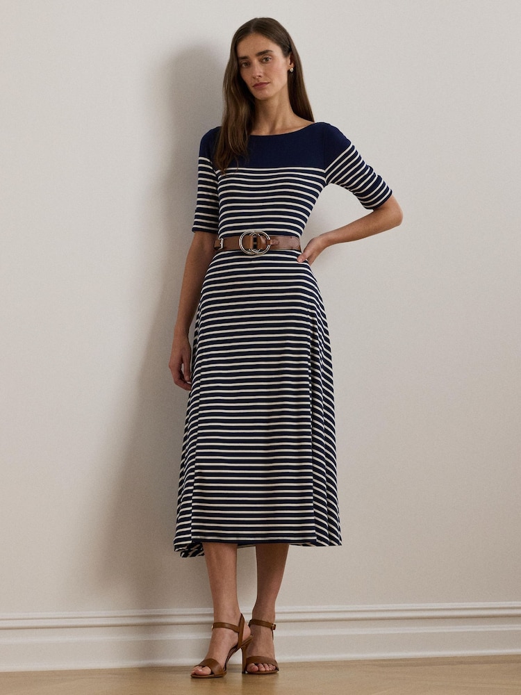 Lauren Ralph Lauren Striped Cotton Midi Dress - Image 1 of 9