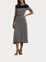 Lauren Ralph Lauren Striped Cotton Midi Dress - Image 7 of 9