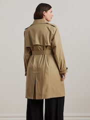 Gabardina de botonadura doble de mezcla de algodón de Lauren Ralph Lauren Curve - Imagen 2 de 9