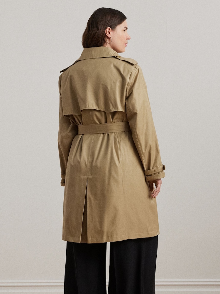 Gabardina de botonadura doble de mezcla de algodón de Lauren Ralph Lauren Curve - Imagen 2 de 9