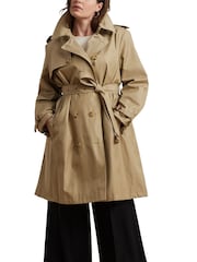 Gabardina de botonadura doble de mezcla de algodón de Lauren Ralph Lauren Curve - Imagen 3 de 9
