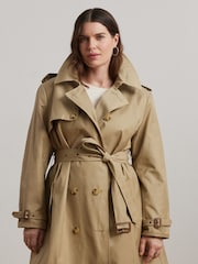 Gabardina de botonadura doble de mezcla de algodón de Lauren Ralph Lauren Curve - Imagen 4 de 9