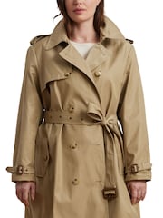 Gabardina de botonadura doble de mezcla de algodón de Lauren Ralph Lauren Curve - Imagen 8 de 9