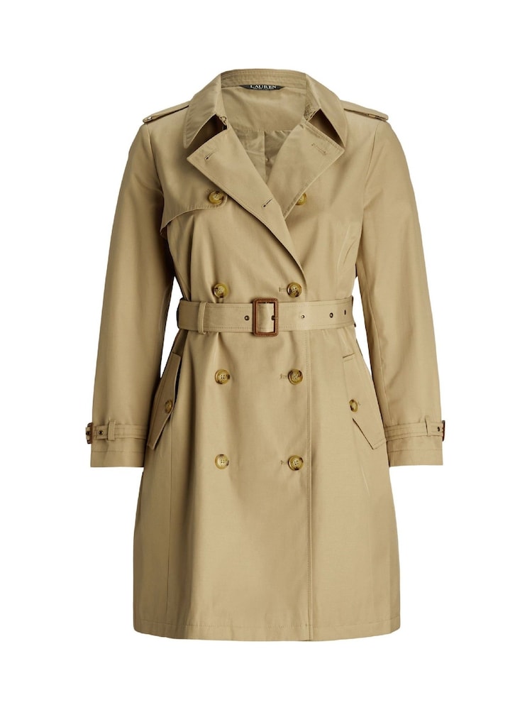 Gabardina de botonadura doble de mezcla de algodón de Lauren Ralph Lauren Curve - Imagen 9 de 9