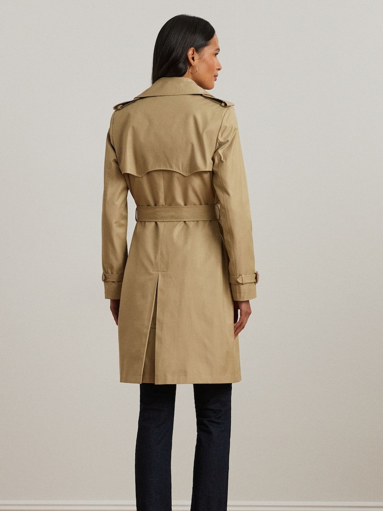 Lauren Ralph Lauren Curve Double-Breasted Cotton-Blend Trench Coat - Image 2 of 9