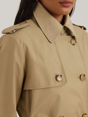 Lauren Ralph Lauren Curve Double-Breasted Cotton-Blend Trench Coat - Image 3 of 9