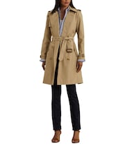 Lauren Ralph Lauren Curve Double-Breasted Cotton-Blend Trench Coat - Image 8 of 9