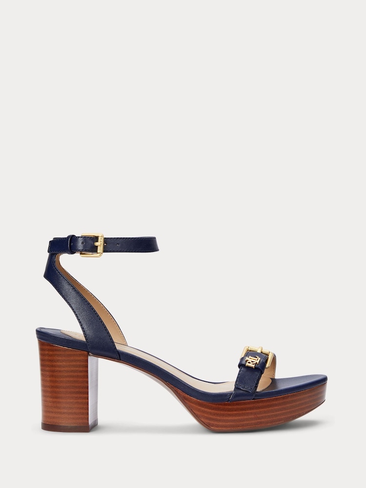 Lauren Ralph Lauren Blue Melissah Platform Leather Sandals - Imagen 2 de 4 Lauren Ralph Lauren Blue Melissah Platform Leather Sandals - Imagen 2 de 4