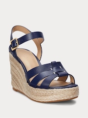 Lauren Ralph Lauren Soffia Nappa Leather Wedge Espadrille Sandals - Image 2 of 4