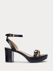Lauren Ralph Lauren Melissah Platform Leather Heeled Sandals - Image 1 of 4