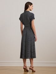 Lauren Ralph Lauren Polka-Dot Belted Crepe Dress - Image 3 of 8