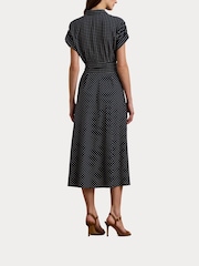 Lauren Ralph Lauren Polka-Dot Belted Crepe Dress - Image 5 of 8