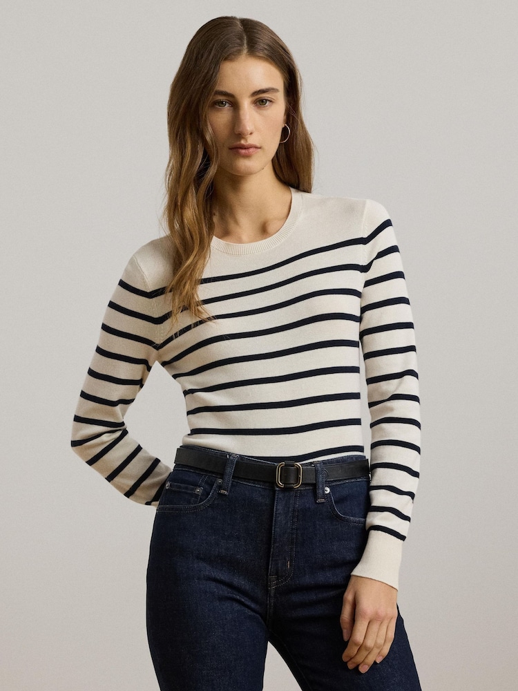 Lauren Ralph Lauren Shavonne Nautical Stripe Kniited Jumper - Image 1 of 5