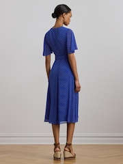 Lauren Ralph Lauren Polka-Dot Belted Crinkle Georgette Dress - Image 2 of 8