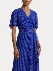 Lauren Ralph Lauren Polka-Dot Belted Crinkle Georgette Dress - Image 3 of 8