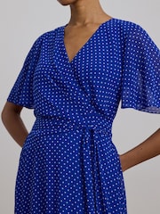 Lauren Ralph Lauren Polka-Dot Belted Crinkle Georgette Dress - Image 7 of 8