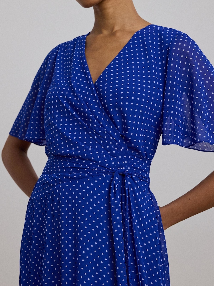 Lauren Ralph Lauren Polka-Dot Belted Crinkle Georgette Dress - Image 7 of 8