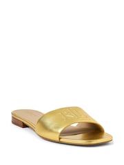 Lauren Ralph Lauren Everley Logo Nappa Leather Slide Sandals - Image 1 of 4